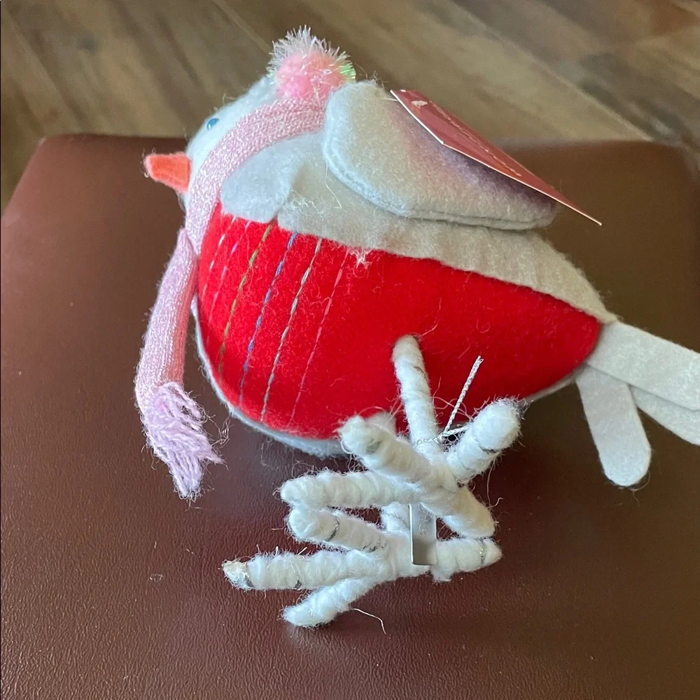 Wondershop Festive Bird with Pink Scarf and Ear Muffs